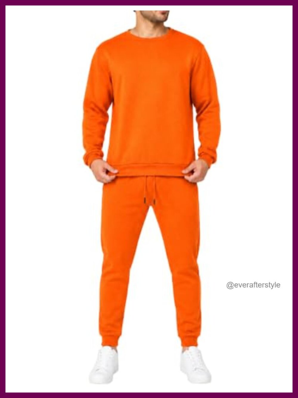 Men's Crewneck Sweatshirt and Jogger Set Polyester Tracksuit